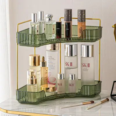 Corner Bathroom Organizer Countertop Perfume Organizer Makeup Tray for Vanity Cosmetic Storage Shelf Spice Rack for Kitchen(2...