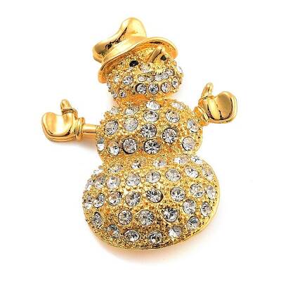 Christmas Theme Alloy Crystal Rhinestone Brooches