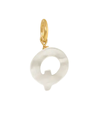 MOP Letter Charm | Metal Color: Gold | Letter: Q