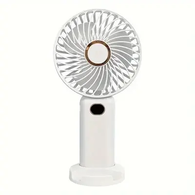 USB Rechargeable Handheld Fan, 5-speed Mini Desktop Fan with Base, Portable Small Fan for Indoor Outdoor