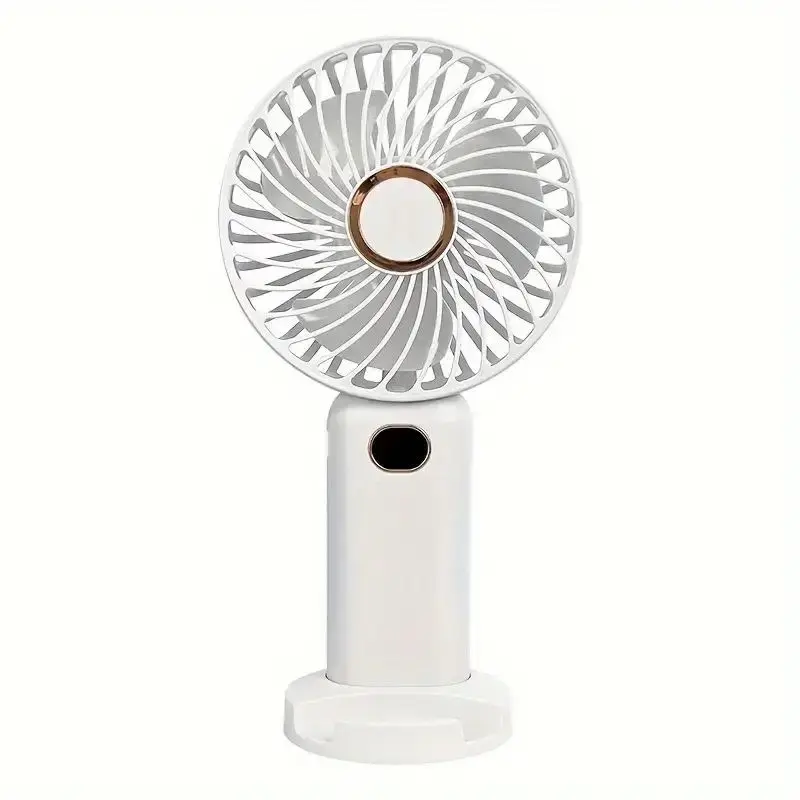 USB Rechargeable Handheld Fan, 5-speed Mini Desktop Fan with Base, Portable Small Fan for Indoor Outdoor
