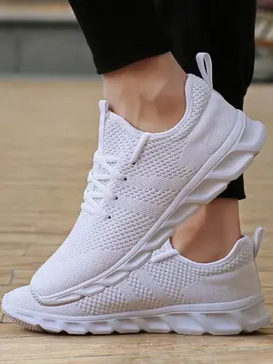 Men's Minimalist Solid Lace up Lightweight Running Shoes, Boy's Walking Shoes, Summer Comfortable Running Trainers, Footwear