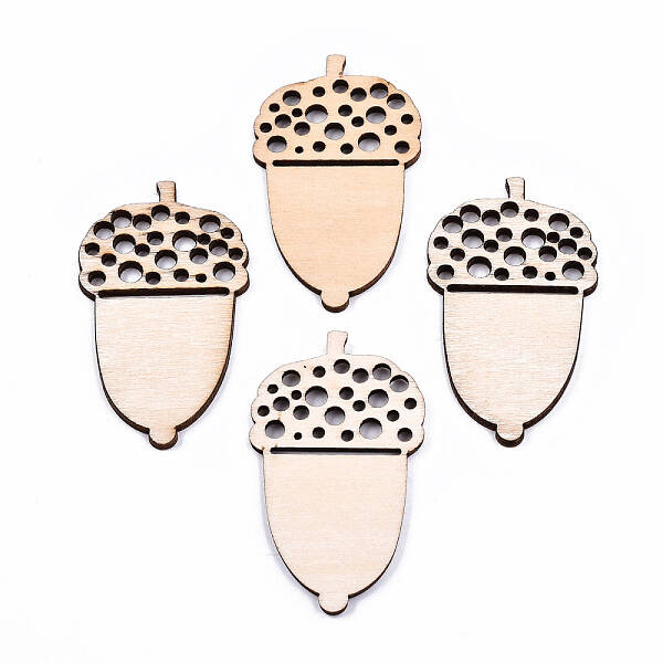 Unfinished Natural Poplar Wood Big Pendants