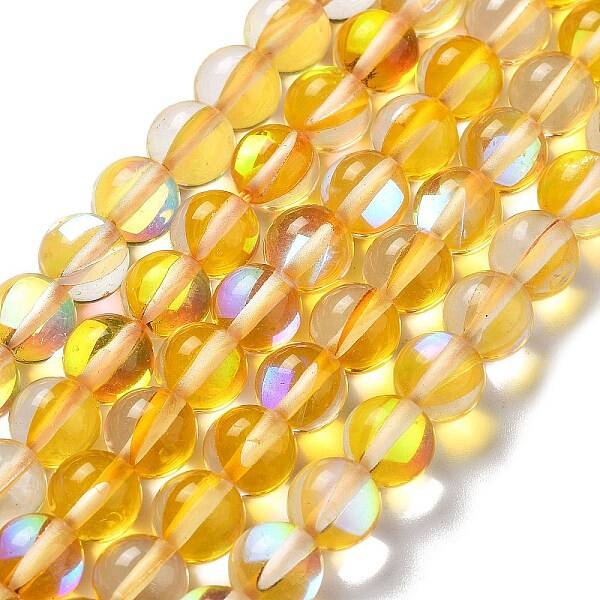 Synthetic Moonstone Beads Strands