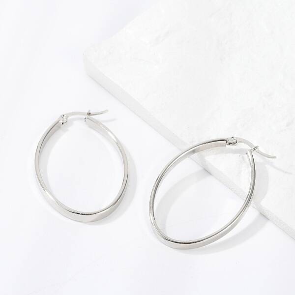 Non-Tarnish 304 Stainless Steel Hoop Earrings