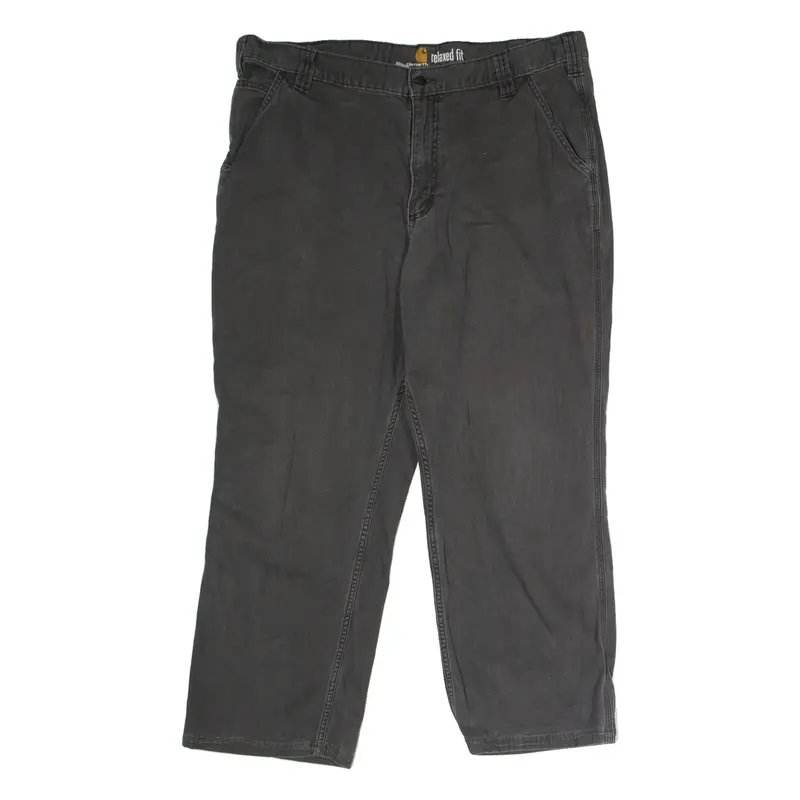 CARHARTT Workwear Mens Canvas Trousers Grey Relaxed Straight W38 L26