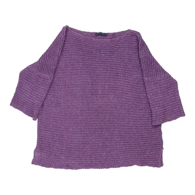 Ralph Lauren Jumper - Large Purple Linen Blend