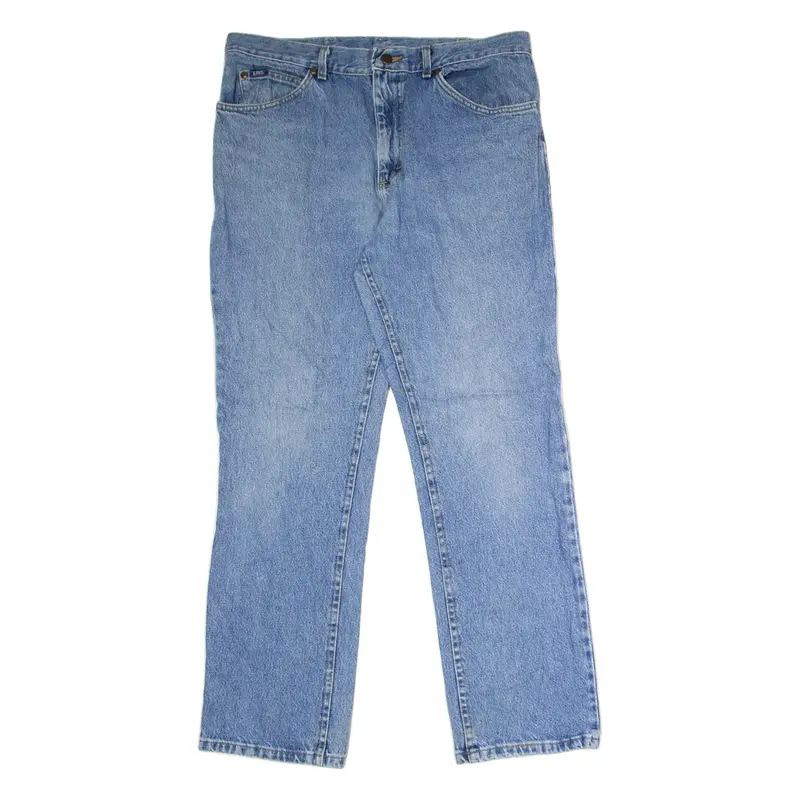 LEE Mens Jeans Blue Regular Straight Stone Wash W34 L32