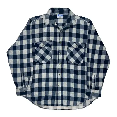St. Mark Flannel Shirt - Large Blue Cotton