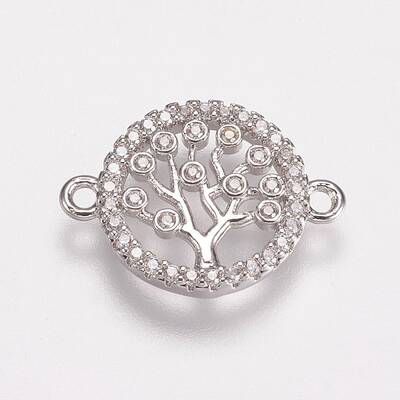 Brass Micro Pave Cubic Zirconia Links