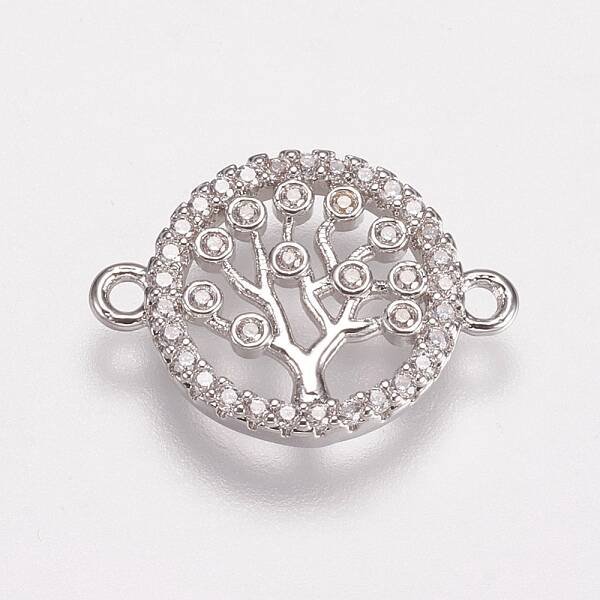 Brass Micro Pave Cubic Zirconia Links