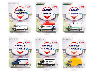 Route Runners Set of 6 Vans Series 4 1/64 Diecast Model Cars by Greenlight