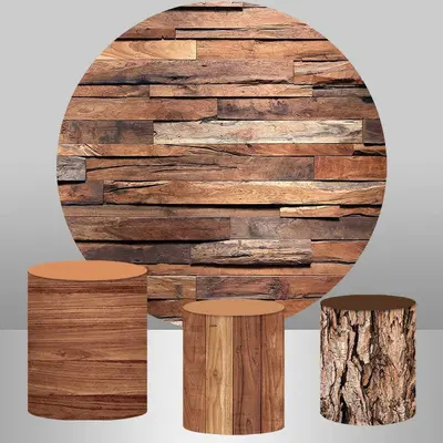 Aperturee Simple Wooden Tree Round Backdrop Kit For Birthday | Round Birthday Backdrop Cover | Circle Party Backdrop | Circle...