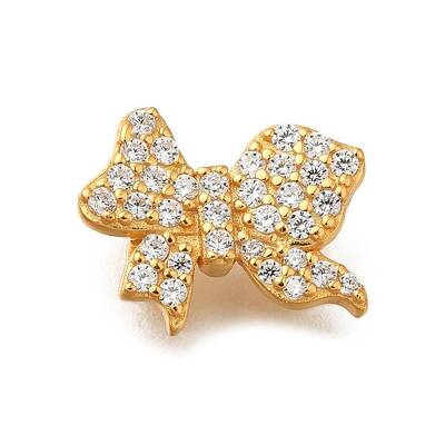925 Sterling Silver Micro Pave Clear Cubic Zirconia Beads