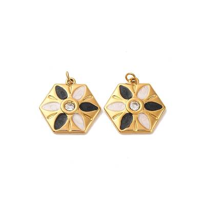 304 Stainless Steel Rhinestone Pendants