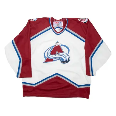 CMM Colorado Avalanche Mens Jersey White Long Sleeve USA XL