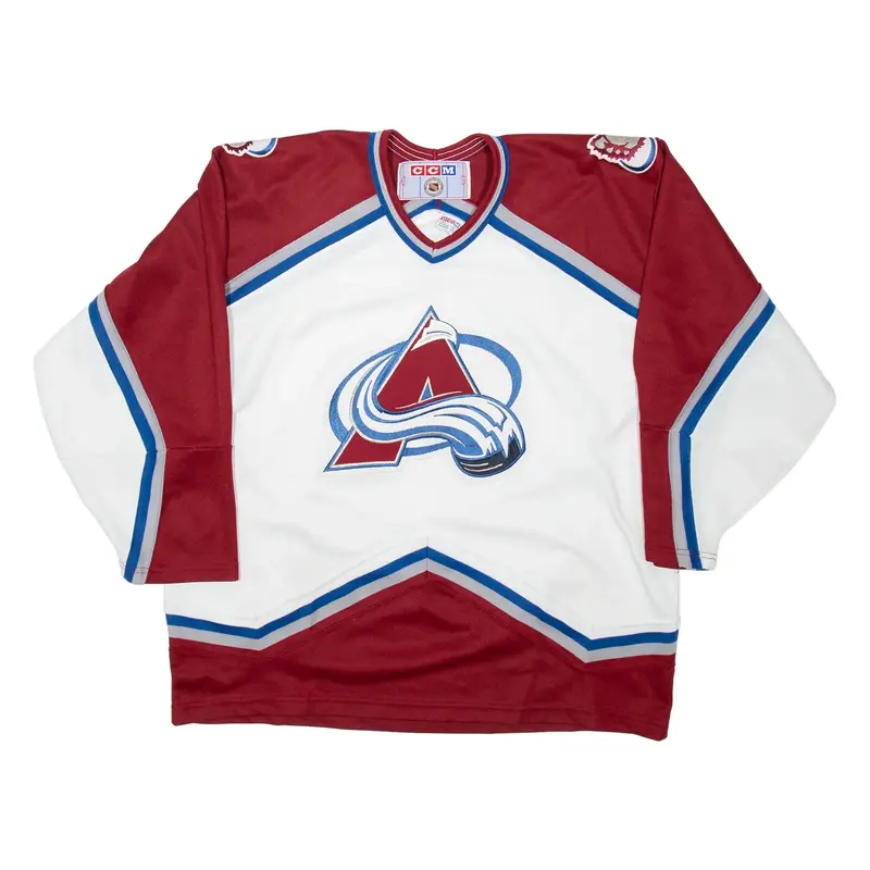 CMM Colorado Avalanche Mens Jersey White Long Sleeve USA XL