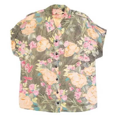 Womens Printed Blouse Orange Floral L