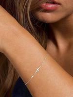 S925 Sterling Silver Classic Cross Design Bolt Ring Closure Bracelet, Simple Fashion Holiday Style Bracelet for Women & Men, ...