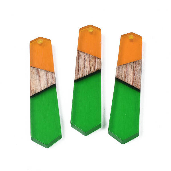 Transparent Resin & Walnut Wood Pendants