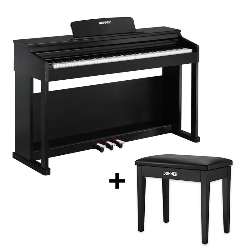 Donner DDP-100 Weighted Digital Piano - Black / Piano+Solid Wood Bench