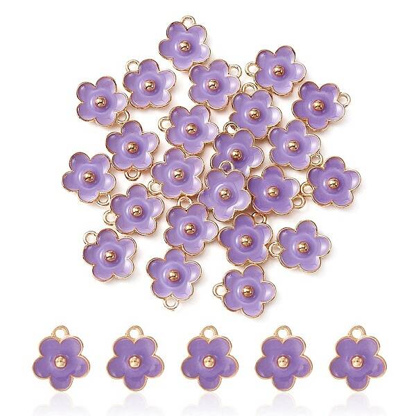 Light Gold Plated Alloy Enamel Pendants