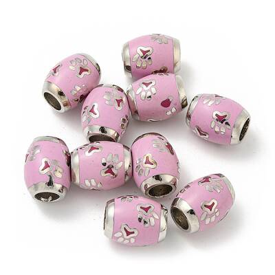 Platinum Tone Alloy Enamel European Beads
