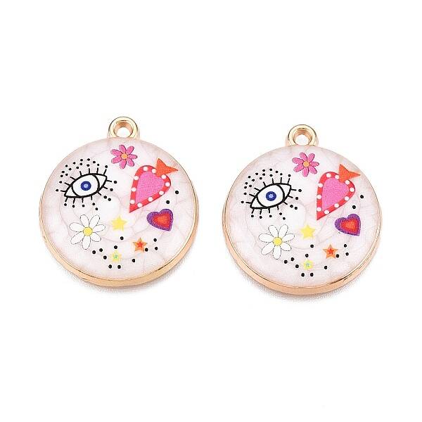 Printed Rack Plating Alloy Enamel Pendants