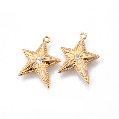 Brass Micro Pave Clear Cubic Zirconia Pendants