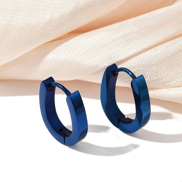 304 Stainless Steel Polishing Effect Hoop Earrings