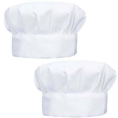 2Pcs Adjustable Polycotton Chef Hat