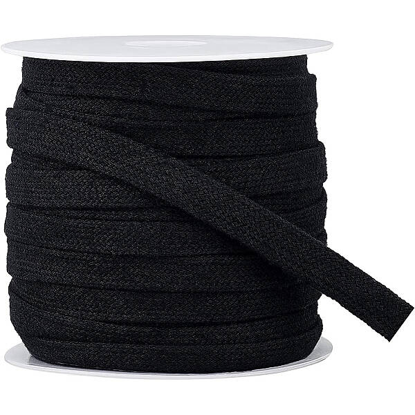 BENECREAT 25m Black Flat Replacement Cotton Cords