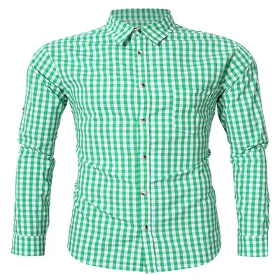 Garvee Men's German Bavarian Oktoberfest Stylish Long Sleeve Slim Fit Shirt XX-Large Green