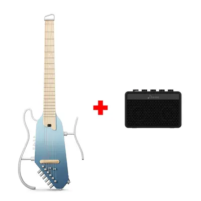 Donner HUSH™ I PRO Acoustic-Electric Travel Guitar - Hawaiian Blue / Guitar+5W Amplifier