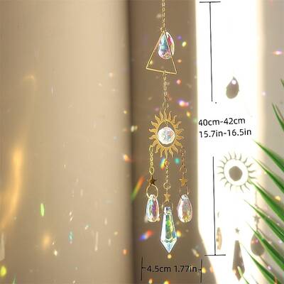Crystal Glass & Brass & Iron Sun Catcher Pendant