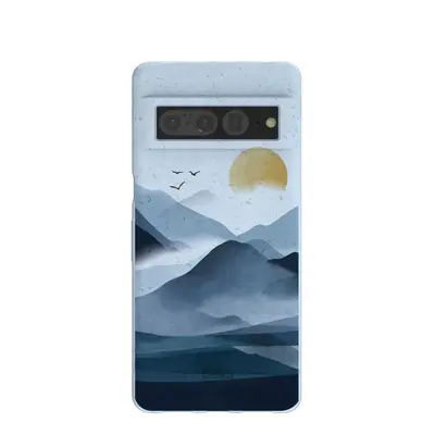 Powder Blue Misty Mountains Google Pixel 7 Pro Case