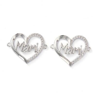 Brass Micro Pave Clear Cubic Zirconia Links