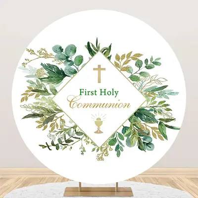 Spring Leaves First Holy Communion Baptism Backdrop
