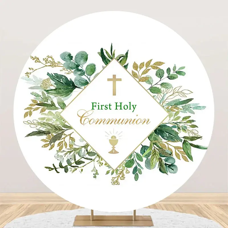 Spring Leaves First Holy Communion Baptism Backdrop