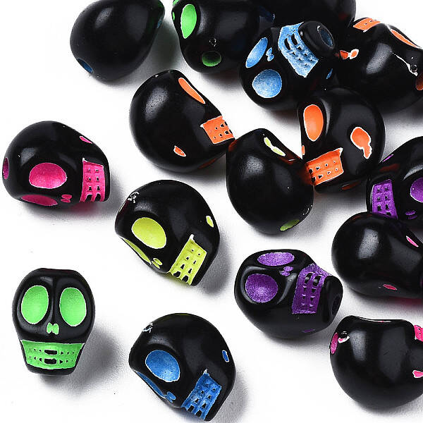 Opaque Black Acrylic Beads