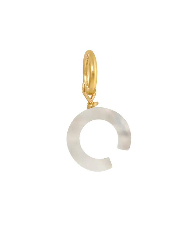MOP Letter Charm | Metal Color: Gold | Letter: C