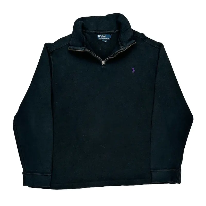 Polo By Ralph Lauren 1/4 Zip - XL Black Cotton