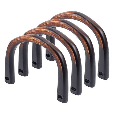 4 Pack U-Shaped Wood Bag Handles Wooden U Shaped Handles Replacement for Handmade Bag Handbags Purse Handles
