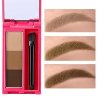 3 Color Eyebrow Powder with Brush, 1 Box Long Lasting Waterproof Eyebrow Powder, Natural Eyebrow Makeup Tool for Women, Chris...