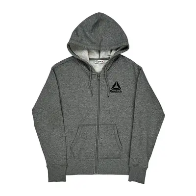 Reebok Hoodie - Small Grey Cotton Blend