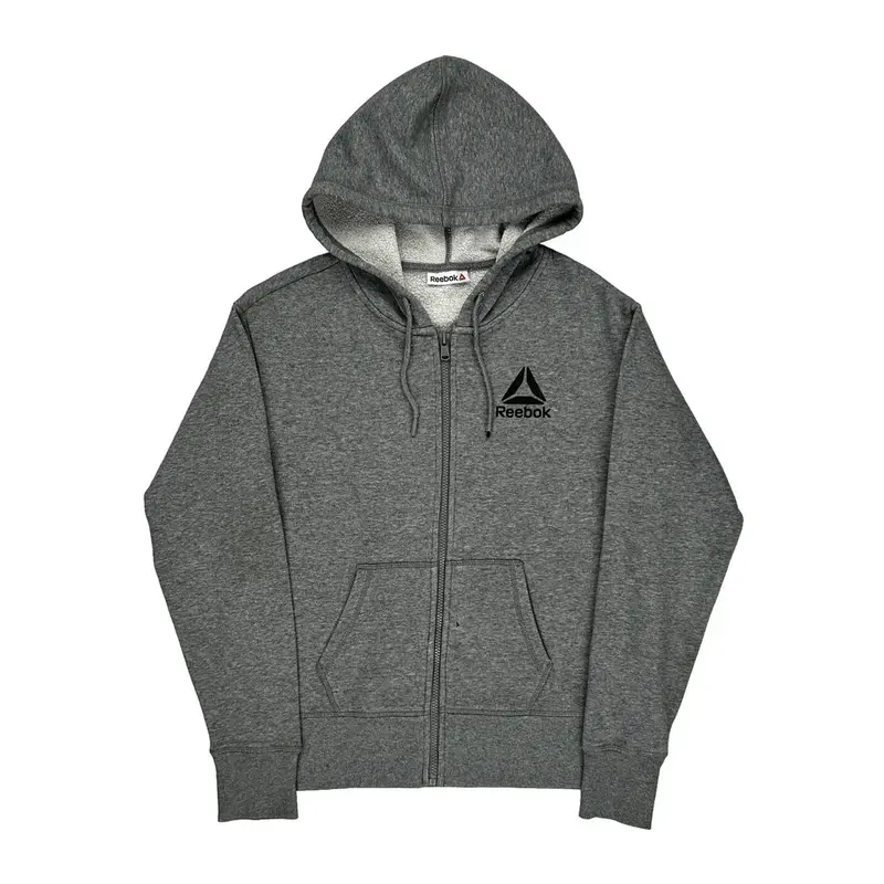 Reebok Hoodie - Small Grey Cotton Blend