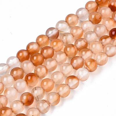 Natural Pink Agate Beads Strands