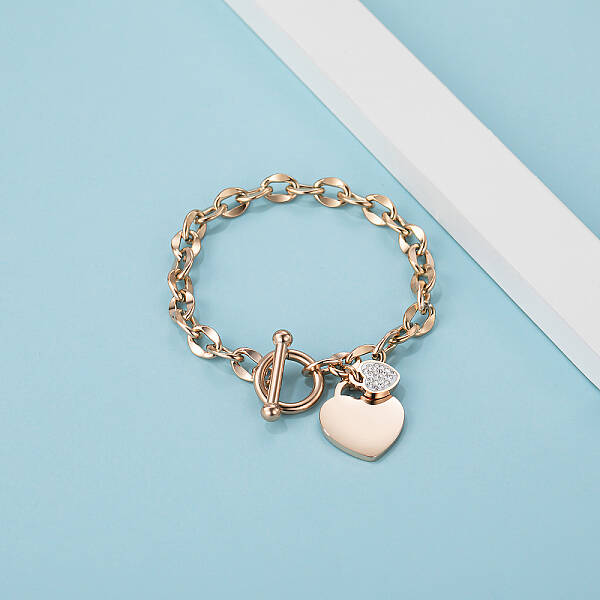 Stainless Steel Heart Charm Bracelets