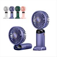 Handheld Turbo Fan with Phone Holder, Handheld Cooling Fan Folding Fan Usb Rechargeable Fan with Digital Display, Silent Fan ...