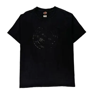 Harley Davidson Graphic T-Shirt - Medium Black Cotton